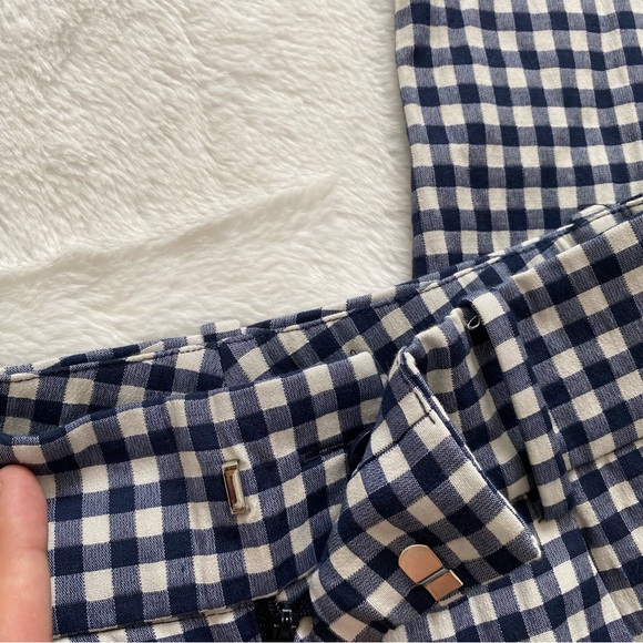 ZARA | Blue and white plaid high waisted pants - Picture 5 of 8